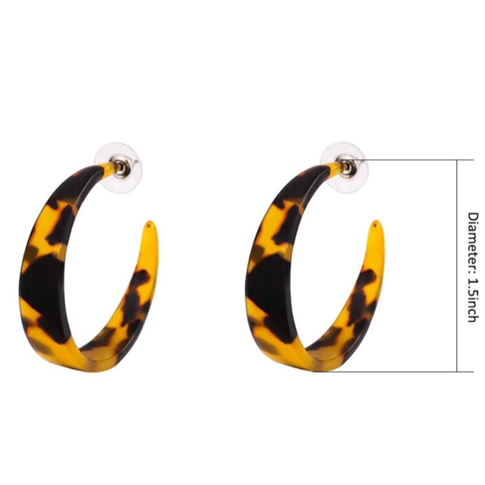Tortoise Shell Hoop Earrings